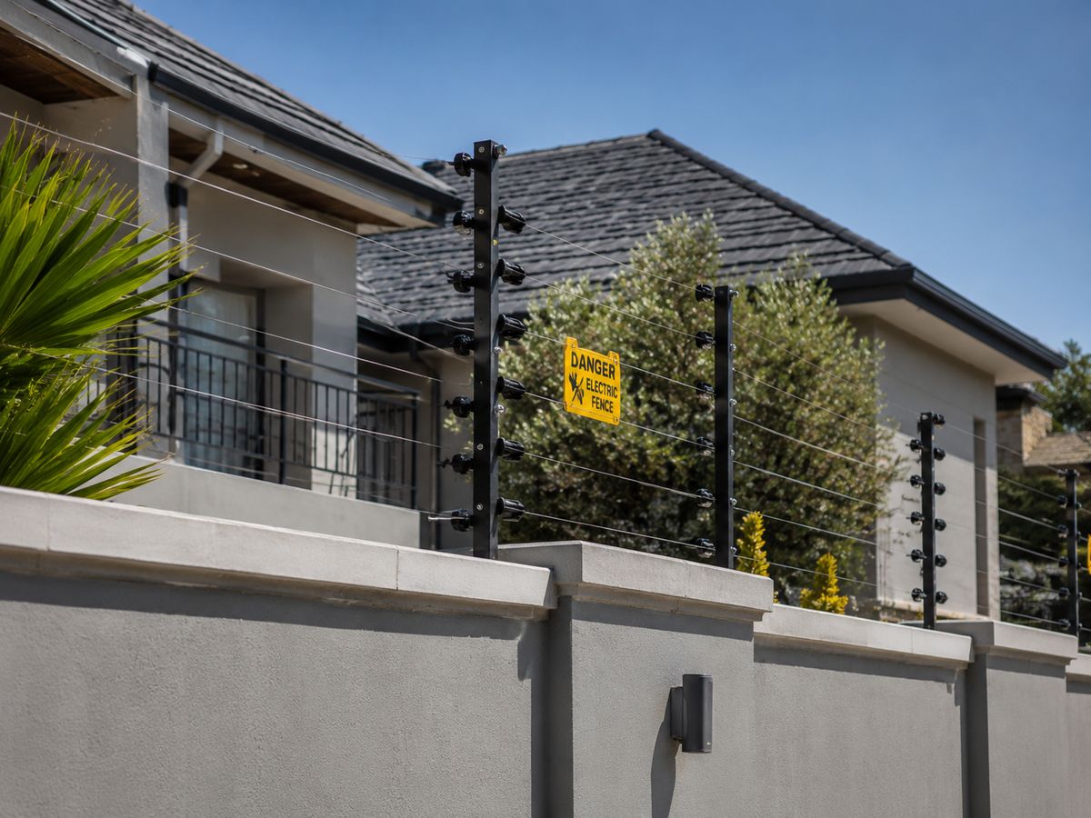 Electric fence installed on residential boundary wall